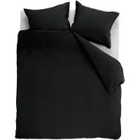 Ambiante Cotton Uni dekbedovertrek - Effen - Lits-Jumeaux - 240x200/220 - Zwart