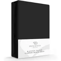 Primaviera Deluxe Topper Hoeslaken Satin Black Satijn-90 x 200 cm