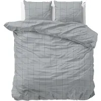 Dreamhouse Dekbedovertrek Deep check Grey Satijn-240 x 200 / 220 cm | Lits-Jumeaux