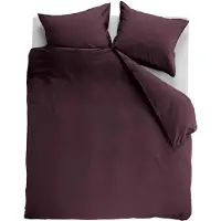 Ambiante Cotton Uni dekbedovertrek - Effen - Lits-Jumeaux XL - 260x200/220 cm - Donker Rood