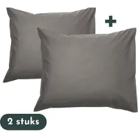 Slaaptextiel Kussenslopen - Hotelkwaliteit - Set van 2 Stuks - Antraciet - 60x70cm - 100% Katoen - Hotelsluiting