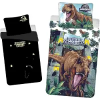 Jerry Fabrics Jurassic World glow in the dark dekbedovertrek Roar - katoen - 1-prsoons (140x200 + 70x90 cm)