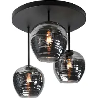 Highlight Plafondlamp Fantasy Apple 3 lichts Ø 45 cm rook glas