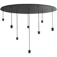 Highlight Fantasy Ovaal Hanglamp | 8x E27 Max 60W | Dimbaar | Zwart