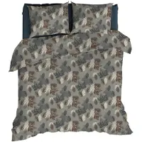 Romanette Dekbedovertrek Venosc Grijs Flanel-240 x 200 / 220 cm | Lits-Jumeaux