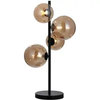 Freelight Tafellamp Calcio 4 lichts H 60 cm excl. 4x G9 LED amber glas zwart