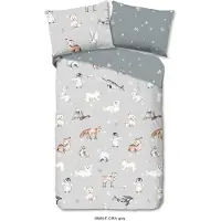 Good Morning Dekbedovertrek Cira Grey Flanel-140 x 200 / 220 cm | 1-Persoons