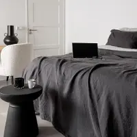 Town & Country Dekbedovertrek Linnen Dark Grey-140 x 220 cm