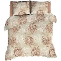 Romanette Dekbedovertrek Calanche Beige / Terra Flanel-240 x 200 / 220 cm | Lits-Jumeaux