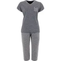 Pastunette Stippen en strepen katoenen pyjama | Maat S