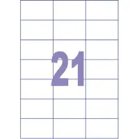 Kangaro etiket - inkjet/laser/kopieer - 70x42,3mm - 100 vel - 21 stickers per vel