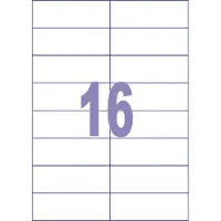 Kangaro etiketten - universeel - inkjet/laser/kopieer - 105x37mm - 100 vel - 16 stickers per vel