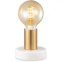 Home Sweet Home Moderne Gold Tafepllam - 10 x 10 x 9 cm - Ontworpen voor gebruik in slaapkamers en studeerkamer - E27 Bedlamp - Lichtbron niet inbegrepen - met Schakelaar