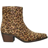 Nelson suède cowboylaarzen met panterprint beige female | Maat: 38