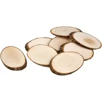 Packlinq Houten schijf met bast, afm 11x7,5 cm, dikte 8 mm, 12 stuk/ 1 doos