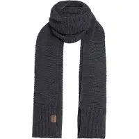 Knit Factory Jamie Gebreide Sjaal Dames & Heren - Herfst- & Wintersjaal - Langwerpige sjaal - Wollen sjaal - Heren sjaal - Dames sjaal - Unisex - Antraciet - Donkergrijs - 200x45 cm