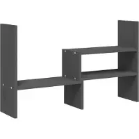 vidaXL Monitorstandaard (39-72)x17x43 cm massief grenenhout grijs