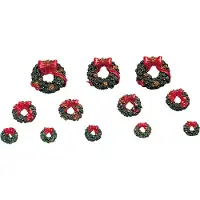 Lemax Village Collection Kransen met rode strik Set van 12 # 34957