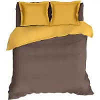 Romanette Dekbedovertrek Comtesse Bruin Oker Flanel-140 x 200 / 220 cm | 1-Persoons