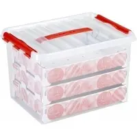 Sunware kerst opbergbox - 2x - 22L - kunststof - 40 x 30 x 26 cm - voor 60 kerstballen