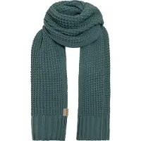 Knit Factory Robin Gebreide Sjaal Dames & Heren - Warme Wintersjaal - Grof gebreid - Langwerpige sjaal - Wollen sjaal - Heren sjaal - Dames sjaal - Unisex - Laurel - Groen - 200x40 cm