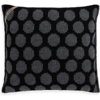Knit Factory Cody Sierkussen - Vierkant kussen - Kussen woonkamer - Bank kussen - Decoratie kussen - Zwart/Antraciet - 50x50 cm - Kussen met stippen - Kussenhoes inclusief kussenvulling