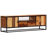 vidaXL Tv-meubel 120x30x40 cm massief gerecycled hout en staal