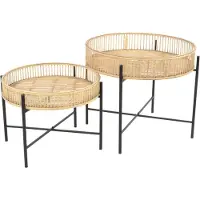 Bijzettafeltje.nl Bijzettafel Aiko Naturel - Set van twee