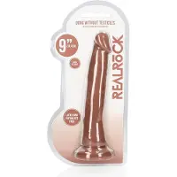 Realrock Realistische Dildo zonder ballen 24.4 cm - Bruin
