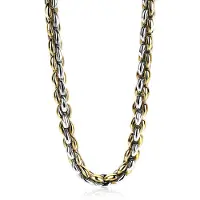Zinzi zilveren schakelcollier geel verguld 7mm breed 45cm ZIC1290