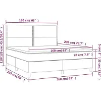 vidaXL Boxspring met matras fluweel donkergrijs 160x200 cm