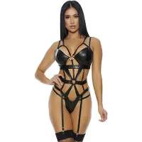 Forplay X Marks The Spot Cheetah Print Teddy - Black - S black Extra Larg