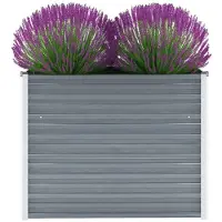 vidaXL Plantenbak verhoogd 100x40x77 cm gegalvaniseerd staal grijs