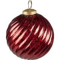 Clayre & Eef Kerstbal Overig Ø 9 cm Rood Glas Kerstballen