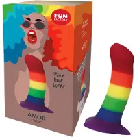 Fun Factory - Amor - Dildo met zuignap - Regenboog kleuren - Pride edition