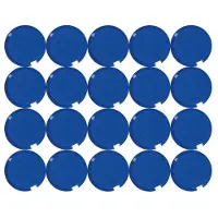 MAUL ronde magneten, kunststof & metaal, fijne structuur, kleefkracht 300 g, ø 20 x 7,5 mm, blauw, 20 st.