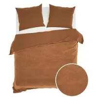 Zo! Home Dekbedovertrek Velluto Cognac Brown - 240 x 200/220 cm