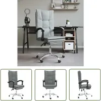 The Living Store De Living Store bureaustoel met ligfunctie, donkergrijs, met stoffen bekleding