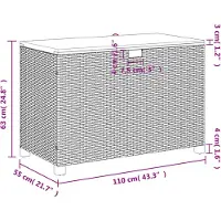 vidaXL Tuinbox 110x55x63 cm poly rattan en acaciahout zwart