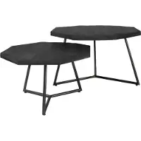 Home67 Salontafel kiara set van 2 achthoekige tafeltjes mangohout