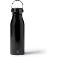 Stamina Zwarte Design Waterfles/drinkfles/sportfles - aluminium - 750 ml - schroefdop