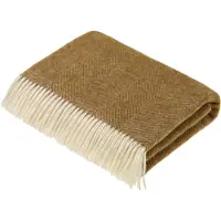 Bronte by moon Plaid Visgraat Goud - Shetland Lamswol - 140x185 - Bronte by Moon Scotland