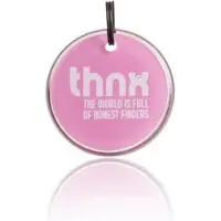 Thnx tag - Veilige QR code - Bagage/Kofferlabel/Sleutelhanger - Maat M - Roze
