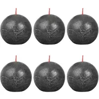 Bolsius Bolkaarsen Shine 6 st rustiek 76x71 mm stormgrijs