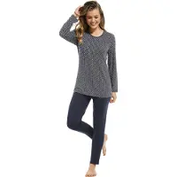 Pastunette Dames pyjama Pastunette De Luxe 25212-300-2 - Blauw - 46