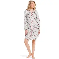Pastunette Katoenen doorknoopnachthemd rozen | Maat 40