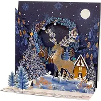 Pictura Pop-up Kerstkaart 3D-kerstkaart - De magie van het Rendier - blanco - Met envelop - 16x16