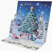 Pictura Pop-up Kerstkaart 3D-kerstkaart - De magie van Kerstboom - blanco - Met envelop - 16x16