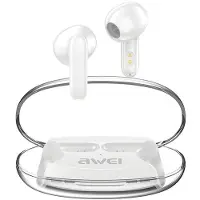 Awei słuchawki Bluetooth 5.3 T85 ENC TWS + stacja dokująca biały/wit (Draadloze), Koptelefoon, Wit