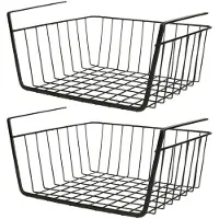 Migros Hangmand zwart - metaal - onderplank-organizer - 32 x 26 x 13 cm - 2 Stuks